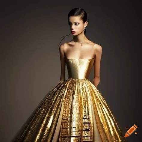 dior gold gown